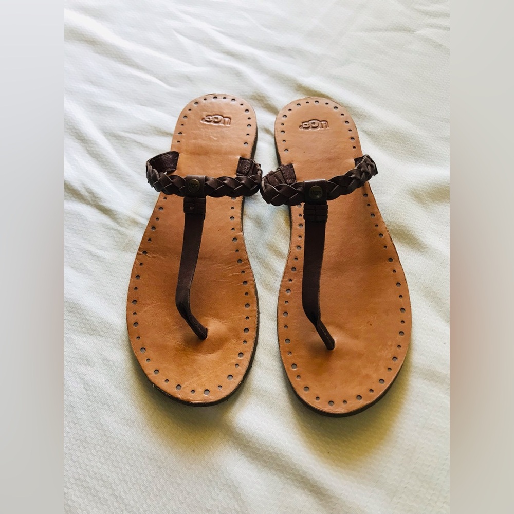 UGG Women's Brown Leather Sandals